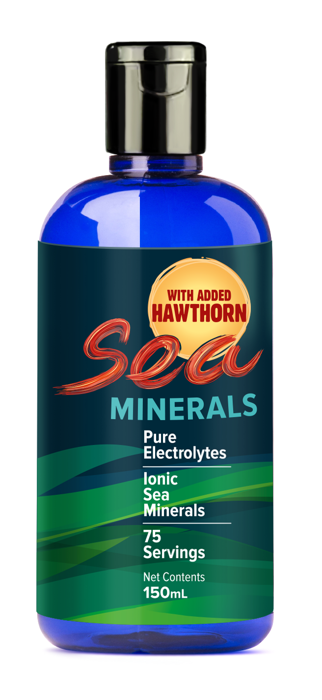 Bottle of Ionic Sea Minerals with Hawthorn